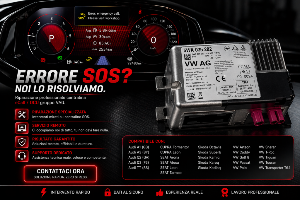 Riparazione Centralina Chiamata d'Emergenza SOS – B200049 Faulty Control Module Telematics